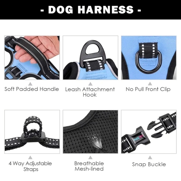 Blue and Black Dog Harness - Picture 4 of 16